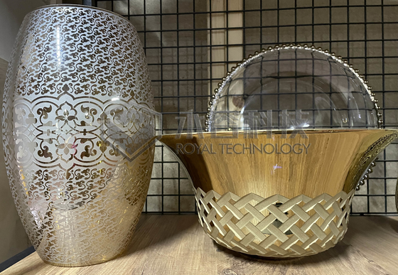 Dubbelzijdig goudcoatingsapparaat Sterk hechtingsvermogen Tin Gold Decorative On Glassware