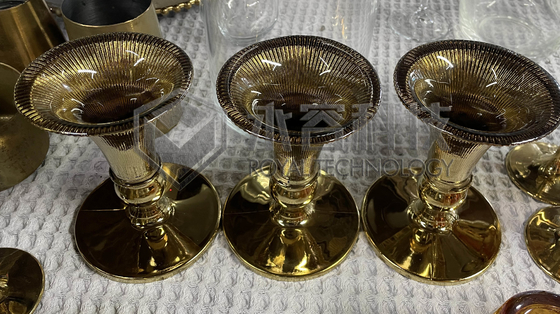 Dubbelzijdig goudcoatingsapparaat Sterk hechtingsvermogen Tin Gold Decorative On Glassware
