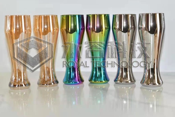 PVD-kleurt de transparante zilveren, transparante gouden, transparante regenboog van glasdrinkbekers het met een laag bedekken