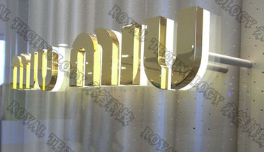 Aanplakbord met LEIDEN Licht Hoog Vacuüm die Materiaal, 3D SS Machine van het Brievenip Gouden Plateren metalliseren